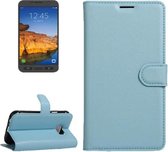 Voor Galaxy S7 Active Litchi Texture Horizontale Flip Leren Case met Magnetische Gesp & Houder & Kaartsleuven & Portemonnee (Blauw)