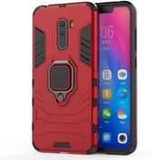 PC + TPU schokbestendige beschermhoes met magnetische ringhouder voor Xiaomi Pocophone F1 (rood)