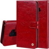 Voor Galaxy S9 Plus Olie Wax Textuur Horizontale Flip Leren Case met Houder & Kaartsleuven & Portemonnee (Rood)