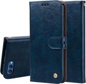 Zakelijke stijl olie-wax textuur horizontale flip lederen hoes voor Huawei Honor 10, met houder & kaartsleuven en portemonnee (blauw)