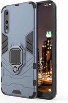 PC + TPU schokbestendige beschermhoes voor Huawei P20 Pro, met magnetische ringhouder (marineblauw)