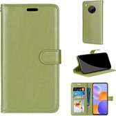 Voor Huawei Y9a Pure Color Horizontale Flip PU lederen tas met houder & kaartsleuven & portemonnee & fotolijst (groen)