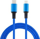 2A USB naar Micro USB gevlochten datakabel, kabellengte: 1m (blauw)