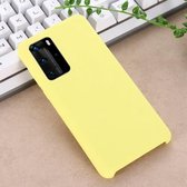 Voor Huawei P40 effen kleur vloeibare siliconen schokbestendige dekking beschermhoes (geel)