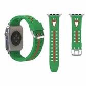 Voor Apple Watch Series 3 & 2 & 1 42mm Fashion lachend gezicht patroon siliconen horlogebandje (groen)