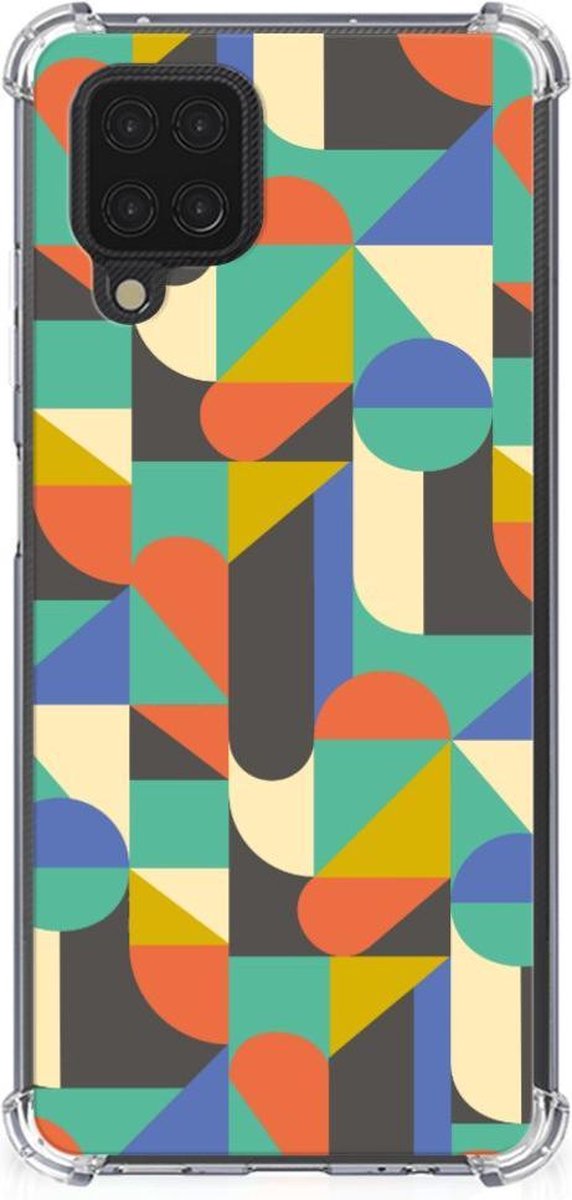 Samsung Galaxy A12 Doorzichtige Silicone Hoesje Funky Retro