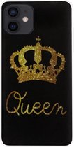 ADEL Siliconen Back Cover Softcase Hoesje Geschikt voor iPhone 12 Mini - Queen Koningin