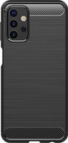 Shop4 - Samsung Galaxy A32 5G Hoesje - Zachte Back Case Brushed Carbon Zwart