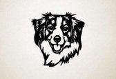 Wanddecoratie - Hond - Kooikerhondje 4 - M - 62x60cm - Zwart - muurdecoratie - Line Art