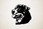 Wanddecoratie - Hond - Rottweiler 15 - S - 47x45cm - Zwart - muurdecoratie - Line Art