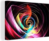 Canvas Schilderij Kleurrijke dansende lijnen - 30x20 cm - Wanddecoratie