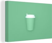 Tasse à café vert menthe toile 2cm