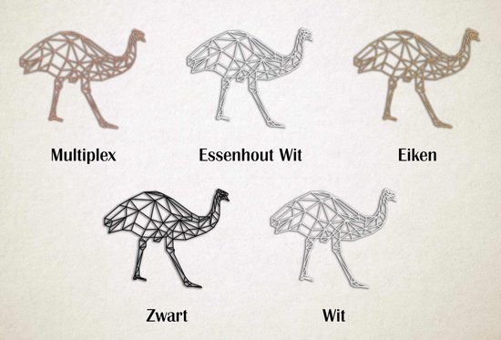 Line Art - Autruche 1 - S - 45x57cm - décoration murale géométrique