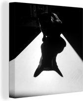 Canvas Schilderijen - Schaduw van kat lijkt op Batman - 90x90 cm - Wanddecoratie