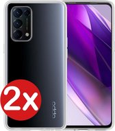 Oppo Find X3 Lite Hoesje Siliconen Case Transparant Cover - Oppo X3 Lite Hoesje Cover Hoes Siliconen - Transparant - 2 PACK