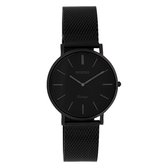 OOZOO Vintage series - Zwarte horloge met zwarte metalen mesh armband - C9935 - Ø32