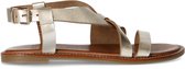 Manfield - Dames - Goudkleurige leren sandalen - Maat 38
