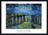 Poster Sterrennacht boven de Rhône – van Gogh - Starry Night in Passe Partout - Kunst