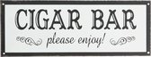 J-Line Plakkaat Cigar Bar Metaal Zwart/Wit 39X15cm