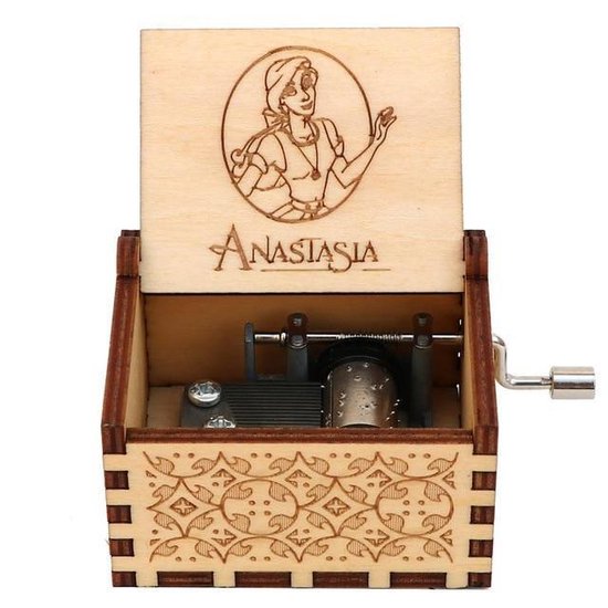 Boîte à musique anastasia en bois sculpté à la main pour Noël, anniversaire