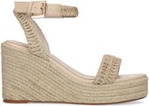 Sacha - Dames - Beige sleehakken met gewoven touwzool - Maat 38