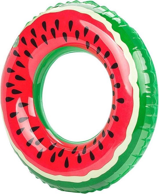 Bouée Pastèque Géante 115 Cm – Anneau De Natation Adulte – PVC épais – Piscine, Vacances, Fête
