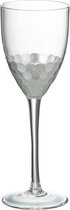 J-Line Wijnglas Wit Glas Transparant/Zilver