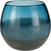 J-Line Vaas Rond Glas Blauw Grijs Large