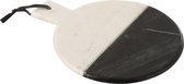 J-Line Koord Marmer snijplank - steen - zwart & wit & zilver - woonaccessoires