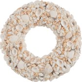 J-Line Krans Deco Mix Schelpjes Beige/Grijs Large