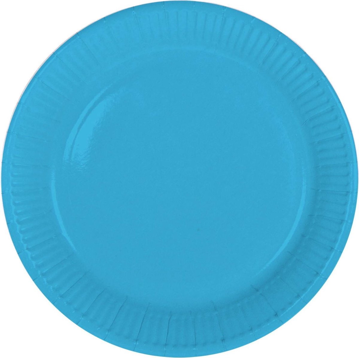 16x stuks party gebak/eet bordjes van papier blauw 23 cm - Uni kleuren thema voor verjaardag of feestje