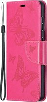 Samsung Galaxy S21 Hoesje - Mobigear - Butterfly Serie - Kunstlederen Bookcase - Roze - Hoesje Geschikt Voor Samsung Galaxy S21