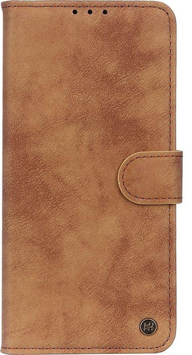 Mobigear Telefoonhoesje geschikt voor Samsung Galaxy S21 Hoesje | Mobigear Retro Bookcase Portemonnee | Pasjeshouder voor 3 Pasjes | Telefoonhoesje voor Pinpas / OV Kaart / Rijbewijs - Bruin