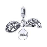 mom bol dangle bedel | moeder mama bead | Zilverana | geschikt voor Biagi , Pandora , Trollbeads armband | 925 zilver