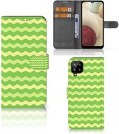 Telefoonhoesje Samsung Galaxy A12 Book Case Waves Green
