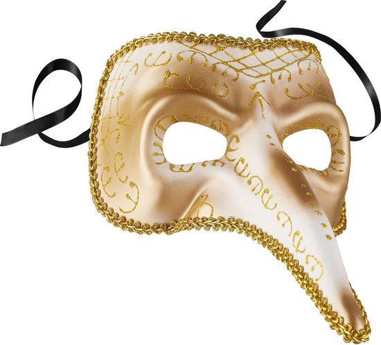 dressforfun - Venetiaans masker met lange neus en versieringen goud -  verkleedkleding... | bol.com