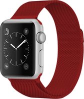 Mobigear Milanese Roestvrij Staal Bandje Geschikt voor Apple Watch Series 7 (45 mm) - Rood