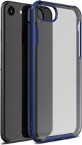 Voor iPhone SE 2020 vierhoekige schokbestendige TPU + pc-beschermhoes (marineblauw)