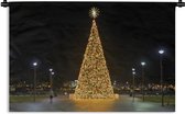 Wandkleed Kerst - Een enorme kerstboom in de Verenigde Staten Wandkleed katoen 60x40 cm - Wandtapijt met foto