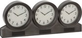 J-Line Klok 3Delig Metaal Bruin