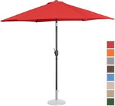 Uniprodo Grote parasol - rood - zeshoekig - Ø 270 cm- kantelbaar