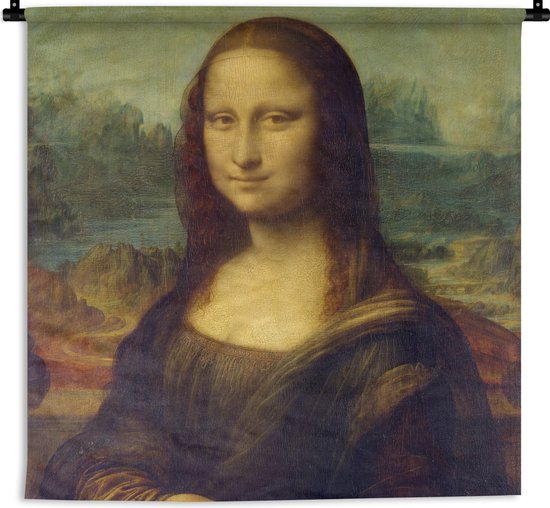 Wandkleed Da Vinci - Mona Lisa - Leonardo da Vinci Wandkleed katoen 60x60 cm - Wandtapijt met foto