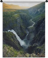 Wandkleed Natuur  - Waterval in Noorwegen Wandkleed katoen 120x160 cm - Wandtapijt met foto XXL / Groot formaat!