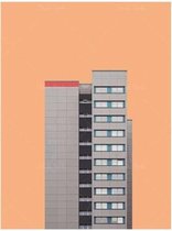 Brutalist Architectural Bauhaus Posters Orange - 30x40cm Canvas - Multi-color