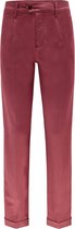 The English Hatter Mannen Pantalon met Bandplooi en omslag Rood Katoen Maat: 54