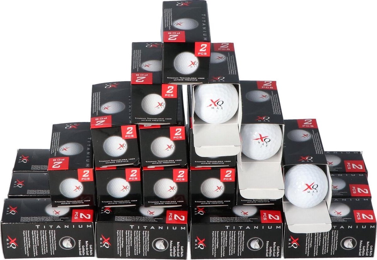 Doos met 50 XQ-MAX Golfballen - Titanium Core - 352 dimples - 50 stuks