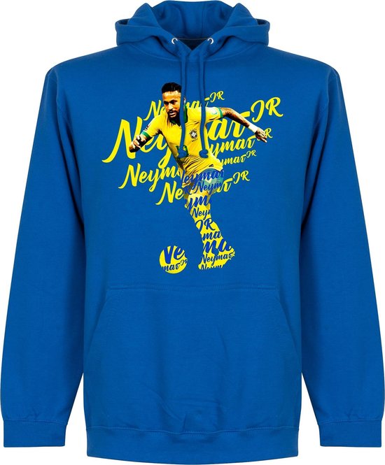 Neymar Brazilië Script Hoodie - Blauw - XL