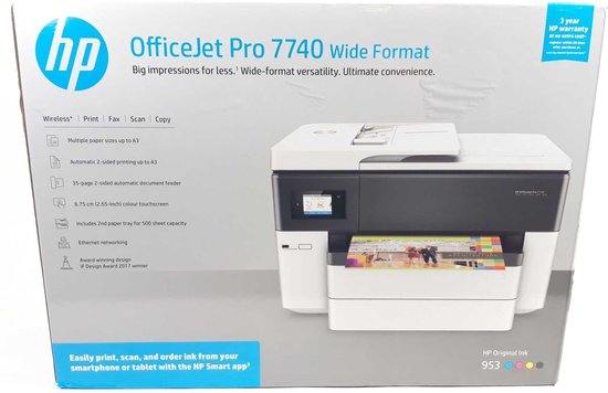 HP OfficeJet Pro Imprimante tout-en-un grand format 7740, Impression,  copie, scan,... | bol.com