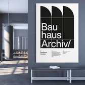 Bauhaus Archiv Helvetica Typographic Poster - 13x18cm Canvas - Multi-color