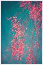 JUNIQE - Poster met kunststof lijst Whispers Of Pink -13x18 /Blauw &